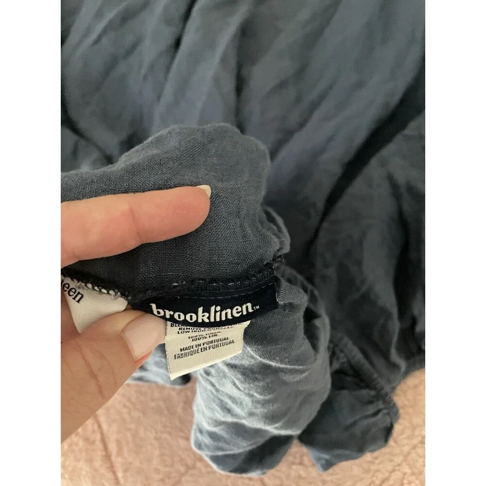 Brooklinen Queen Blue Linen Fitted Sheet Quiet Luxury Home Decor Summer